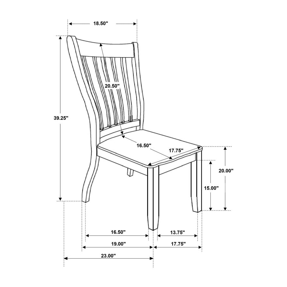 Set Of 2 Wooden Dining Chairs, Distressed White And Espresso Off White Dining Room Dining Chairs Slat Back Set Of 2 Mdf Acacia