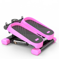 Home Office Exercise 330Lbs Capacity Mini Stepper With Resistance Bands And Lcd Monitor Pink Black Steel