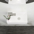 14.88X8.69 Inch White Ceramic Rectangle Wall Mount Bathroom Sink With Single Faucet Hole White Ceramic