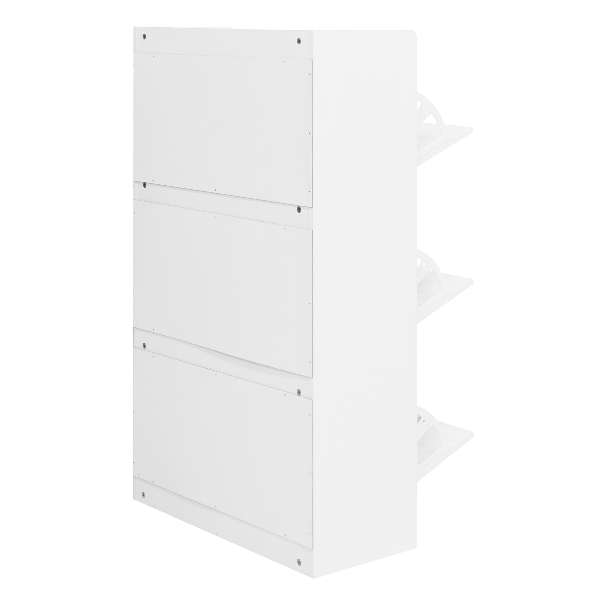 Shoe Storage Cabinet For Entryway With 3 Flip Drawers, Modern Shoe Organizer Cabinet, Free Standing Shoe Rack For Hallway, Living Room, White White Mdf