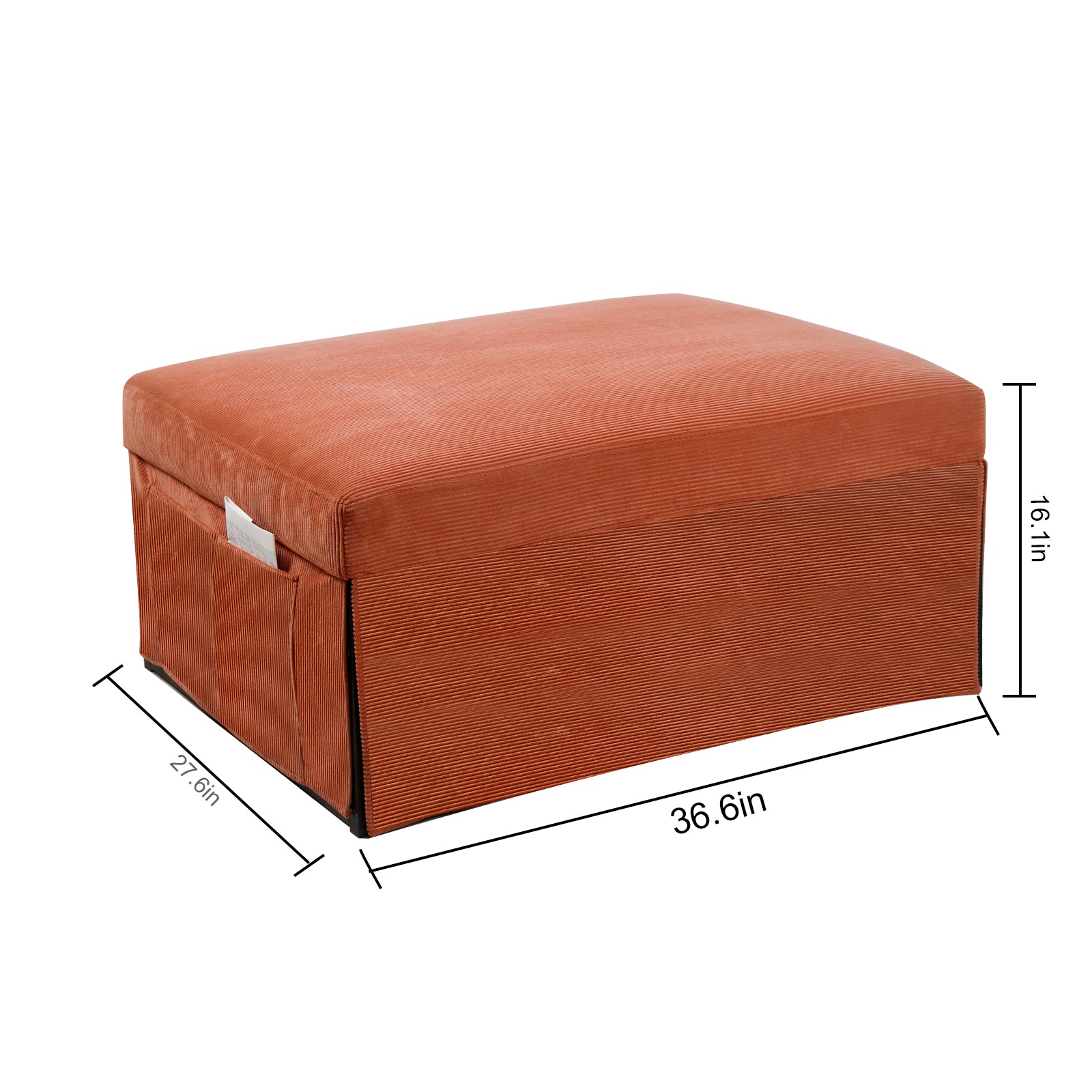 Modern Corduroy Sofa Bed,Couch Chair,Sleeper Bed,Small Lounge Sofa W Reclining Backrest,Furniture For Living Room,Bedroom,4 In 1 Convertible Sleeper Sofa Bed, Red Brown Full Brown Corduroy