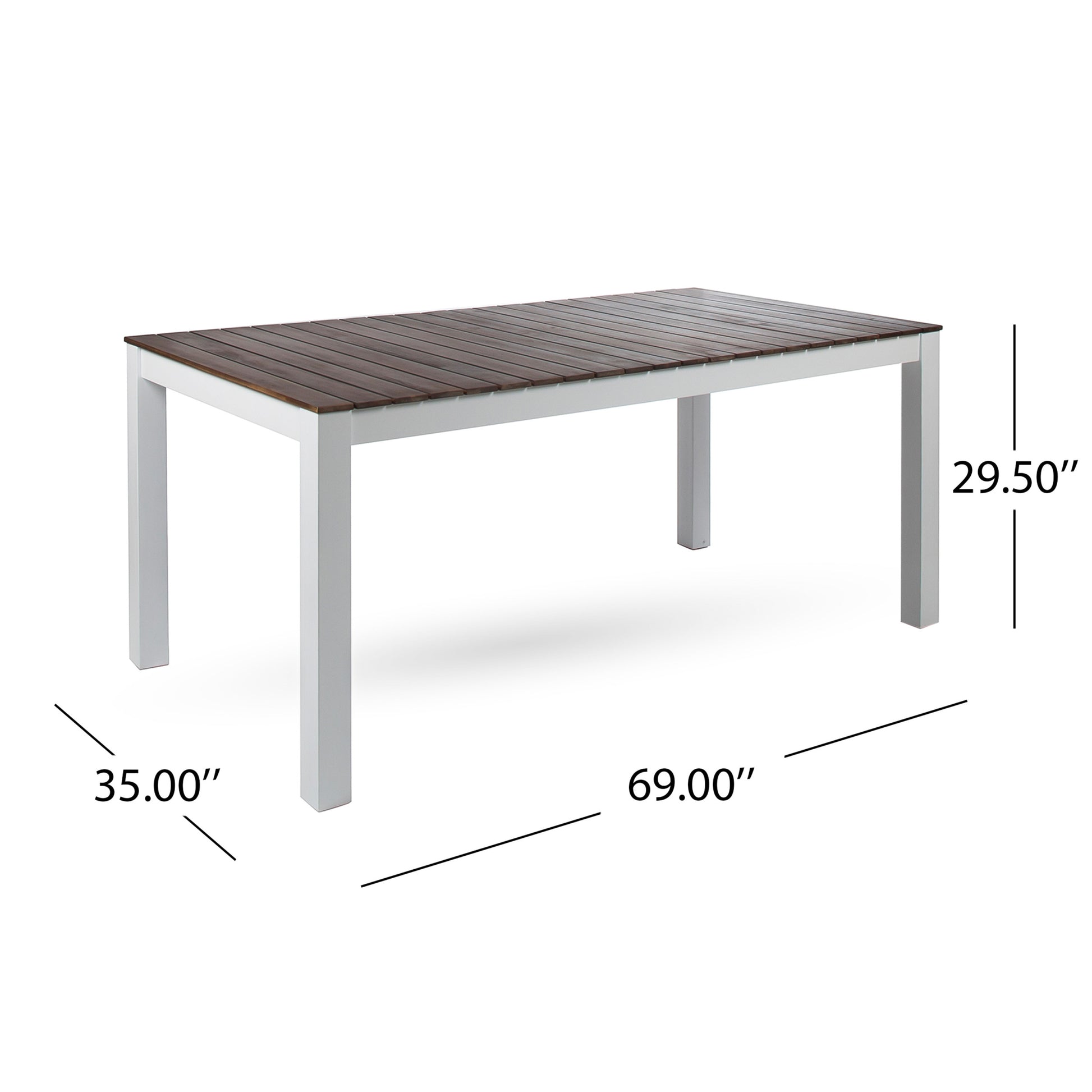 Bali Dining Table Dark Brown White Acacia Wood