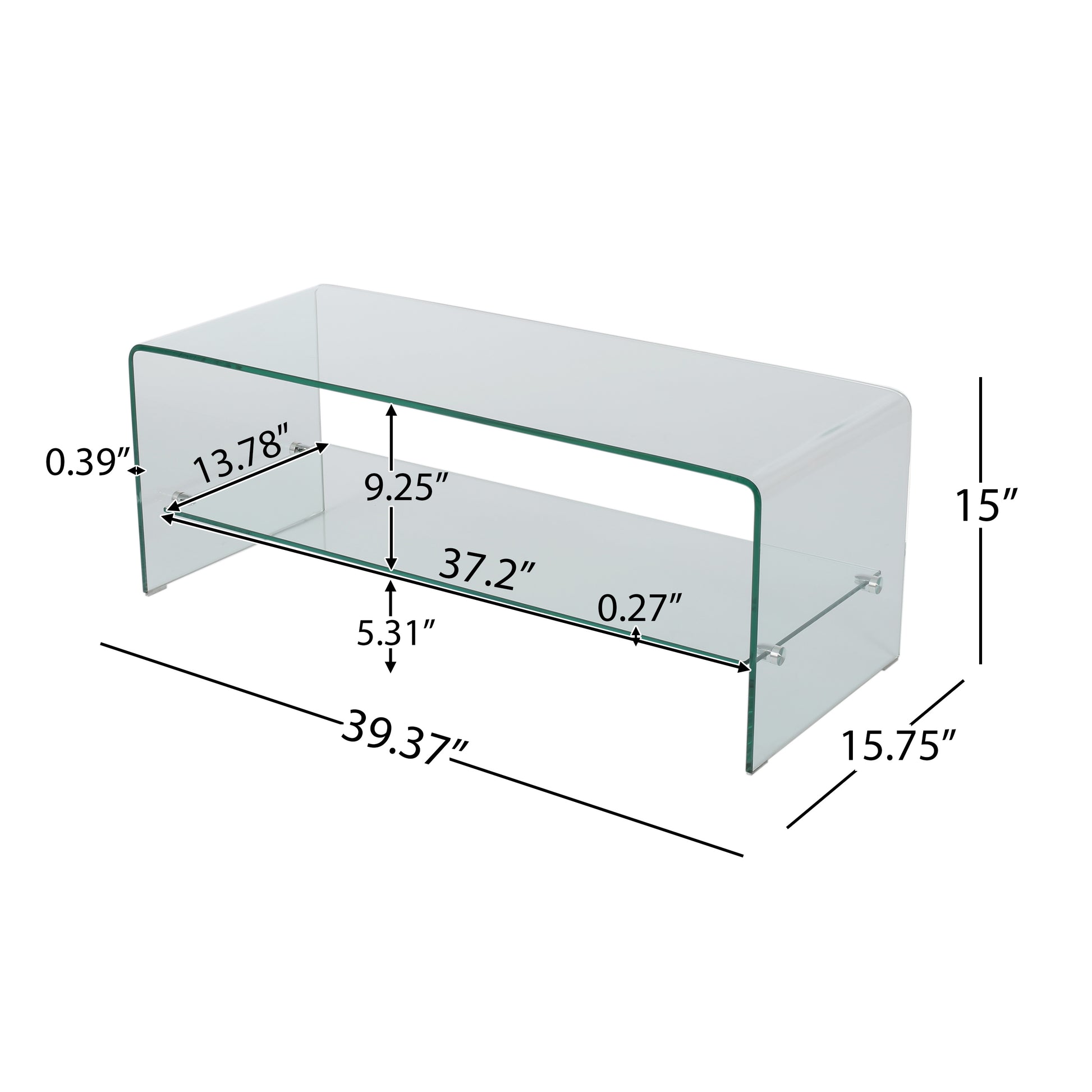 Tv Stand Clear 39 Inches Or Less Glass