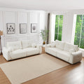 Lamb'S Wool 2 Seater Cushion Sofa 90'' Comfortable Sofa For Living Room Bedroom And Other Casual Spaces Lamb'S Wool Sofa With 2 Cushions And 2 Ball Pillows. Beige Two Sets Beige Foam Fabric 4 Seat