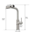 Kitchen Sink Faucet, Brushed Nickel Kitchen Faucets With Pull Out Sprayer, Bar Faucet Single Hole Faucet Brushed Nickel Kitchen Classic,Contemporary,Modern Ceramic Stainless Steel