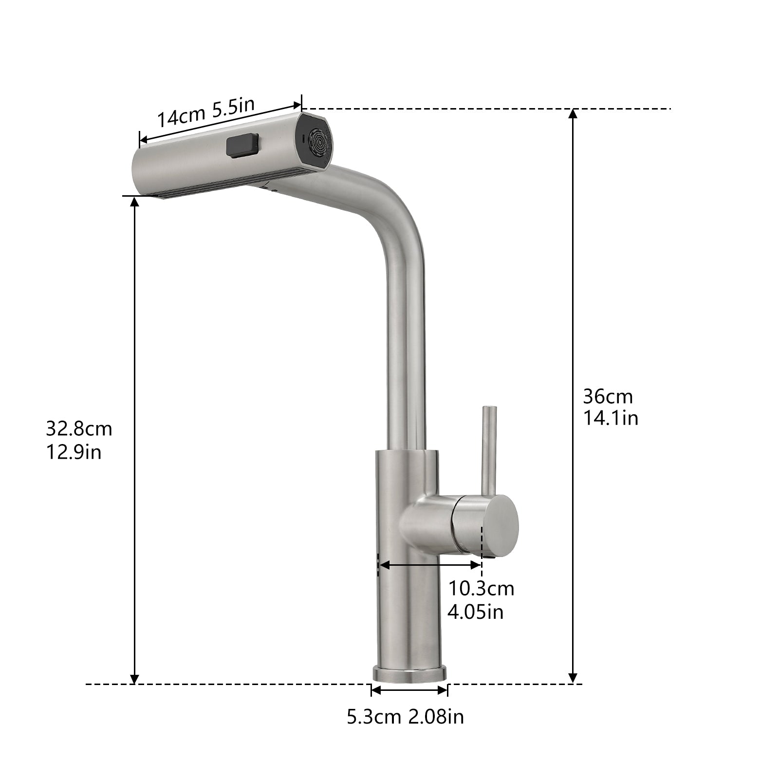 Kitchen Sink Faucet, Brushed Nickel Kitchen Faucets With Pull Out Sprayer, Bar Faucet Single Hole Faucet Brushed Nickel Kitchen Classic,Contemporary,Modern Ceramic Stainless Steel