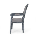 Dining Chair Mp2 Set Of 2 Grey Wood Fabric