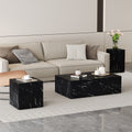 Enhance Your Living Space With This Modern Mdf Coffee Table Featuring A Sleek Black Texture Pattern. Measuring 39.3X23.6X11.8 Inches, It Boasts A Stylish And Durable Design. Black Mdf