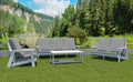 Hips All Weather Outdoor Single Sofa With Cushion, White Grey White Hdpe