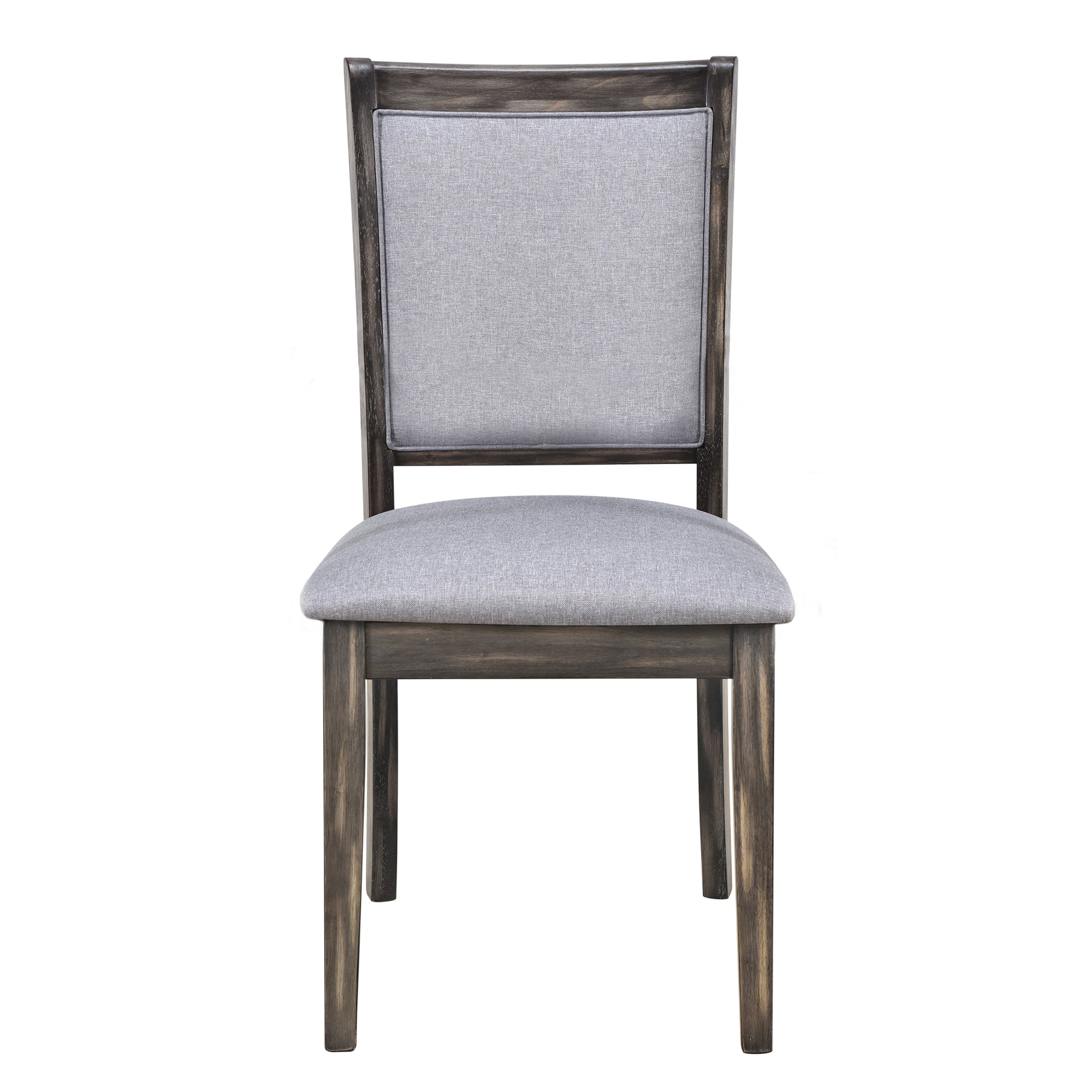 7 Piece Updated 76.9Inch Extendable Trestle Dining Table Set With Removable Leaf, Kitchen Table Set With Upholstered Side Chair And Arm Chair, Set Of 6, Grey Brown Wood Dining Room Solid Wood Rubberwood Rectangular Dining Table With Chair Upholstered