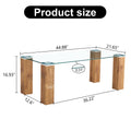 Glass Top Coffee Table,Tea Table, With Mdf Legs Stylish Blend Of Elegance And Durability 44.9