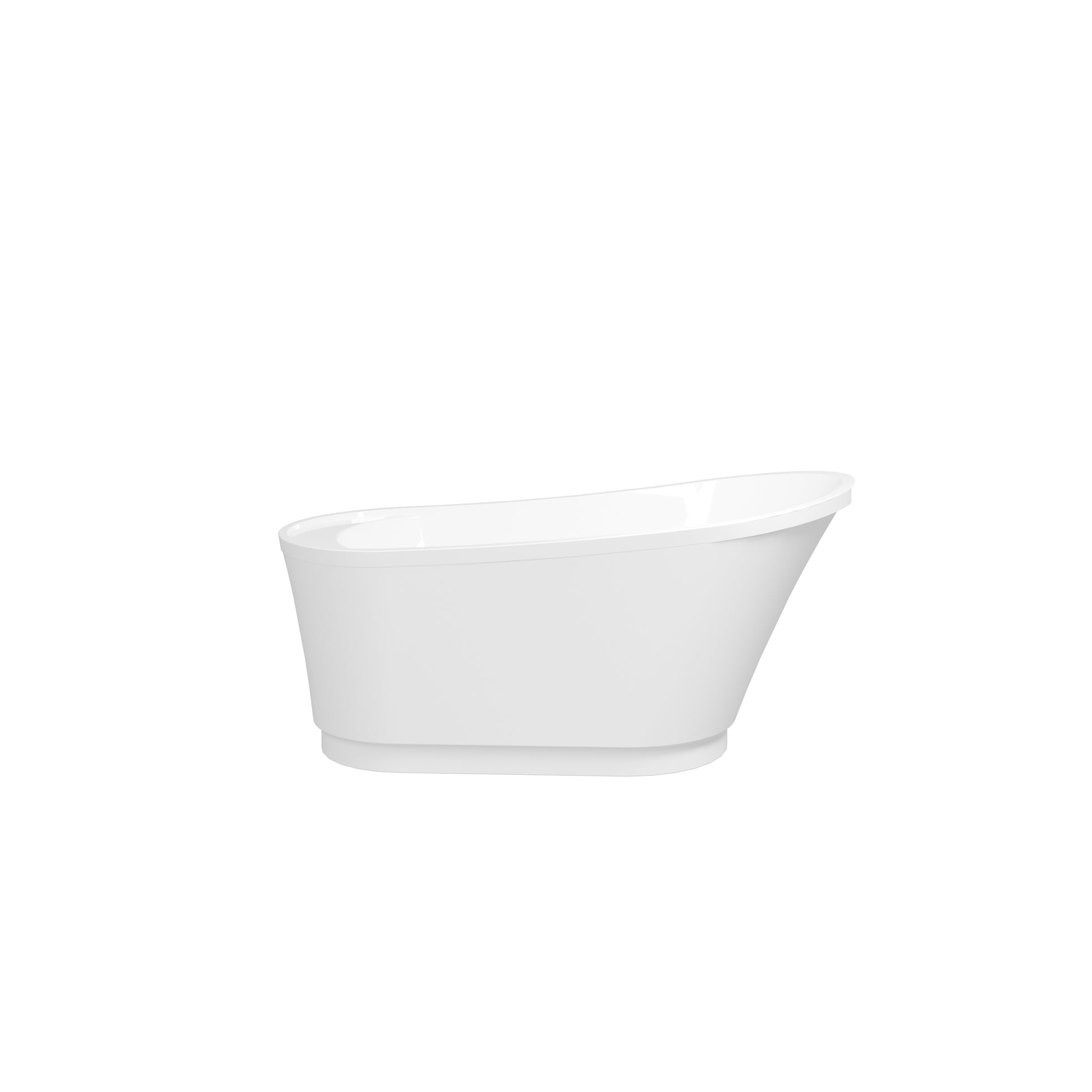 59" Acrylic Freestanding Bathtub, White Modern Stand Alone Soaking Bathtub, Brushed Nickel Drain And Minimalist Linear Design Overflow Included, Cupc Certified, 02568T Bn White Oval Bathroom Freestanding Tubs Polished 59 61 In Modern Soaking Left Acrylic