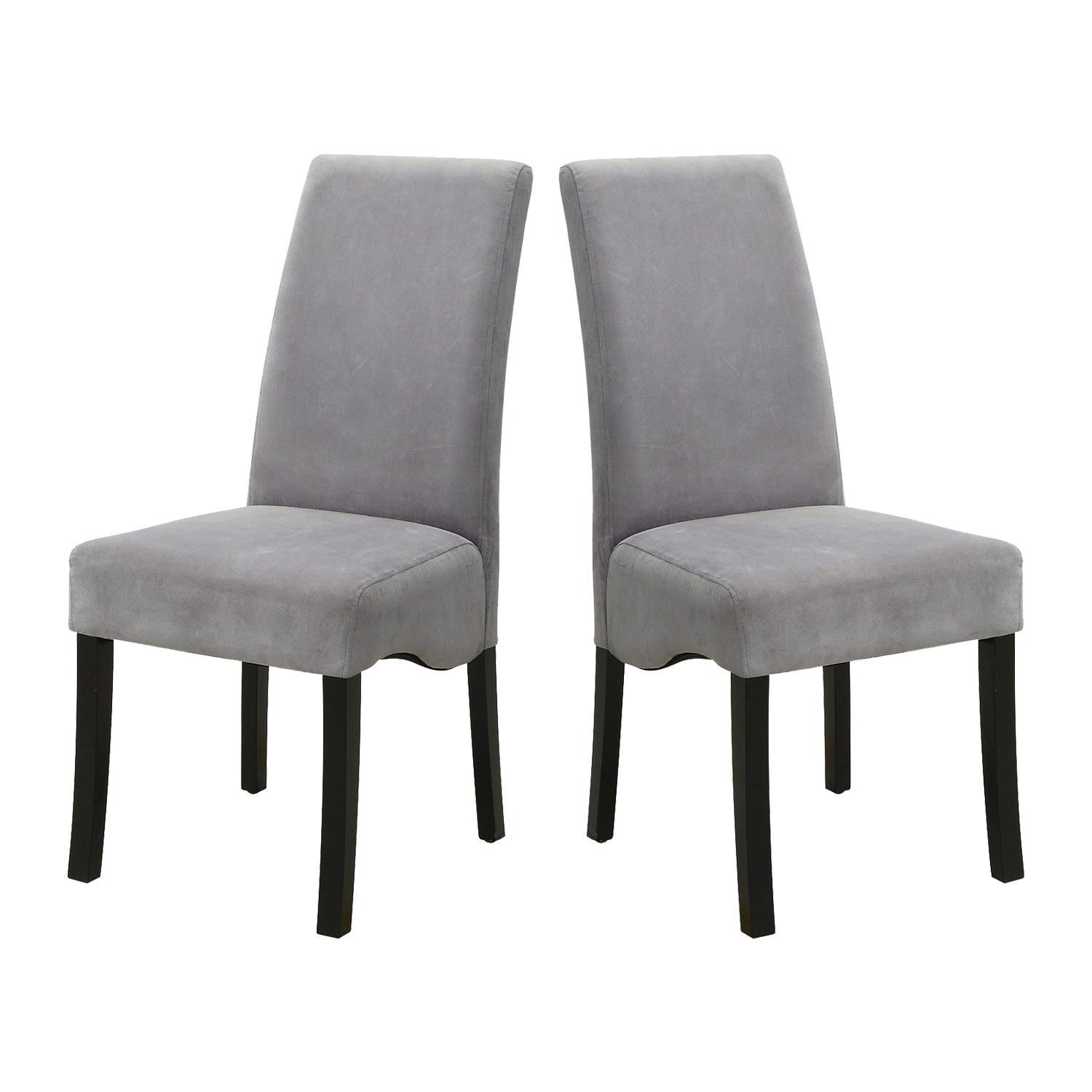 Set Of 2 Velvet Upholstered Dining Side Chairs, Grey And Black Solid Grey Dining Room Rectangular Dining Chairs Set Of 2 Mdf,Velvet