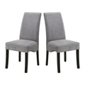 Set Of 2 Velvet Upholstered Dining Side Chairs, Grey And Black Solid Grey Dining Room Rectangular Dining Chairs Set Of 2 Mdf,Velvet