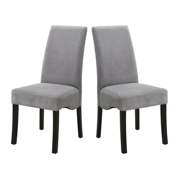 Set Of 2 Velvet Upholstered Dining Side Chairs, Grey And Black Solid Grey Dining Room Rectangular Dining Chairs Set Of 2 Mdf,Velvet