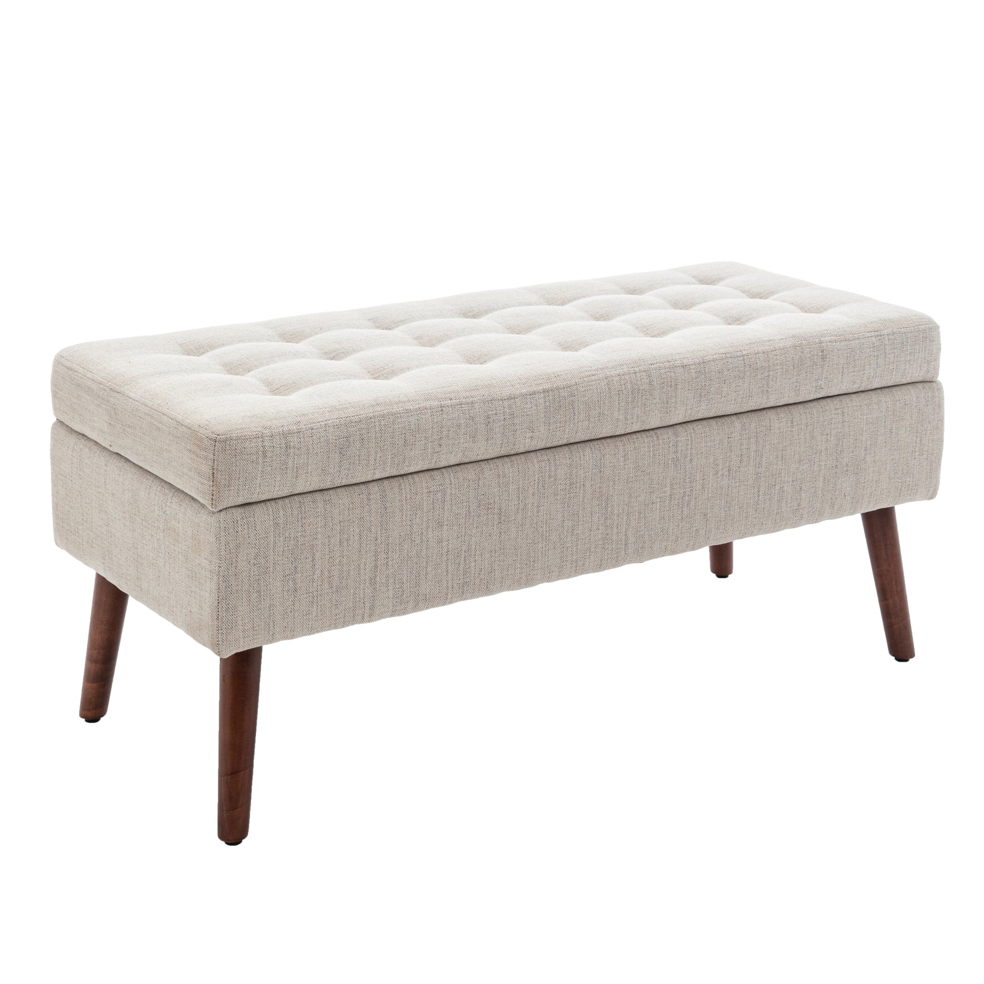 Storage Bench With Storage Bench For Bedroom End Of Bed Bench Foot Of Bed Bench Entryway Bench Storage Ottoman Bench 43.7" W X 18.1" D Off White Bench Off White Linen