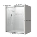 44 To 48 In. W X 76 In. H Double Sliding Frameless Soft Close Shower Door, Premium 3 8 Inch 10Mm Thick Tampered Glass And Easy Cleaning Coating In Chrome 23D02 48C Chrome Stainless Steel Tempered Glass