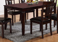 7 Pc Dinette Set Brown Espresso Finish Rectangular Table Faux Leather Upholstery Padded Lattice Design Side Chairs Dining Room Wooden Dining Set Furniture Contemporary Transitional Style Wood Wood Brown Seats 6 Wood Dining Room 60 Inches Fixed Table