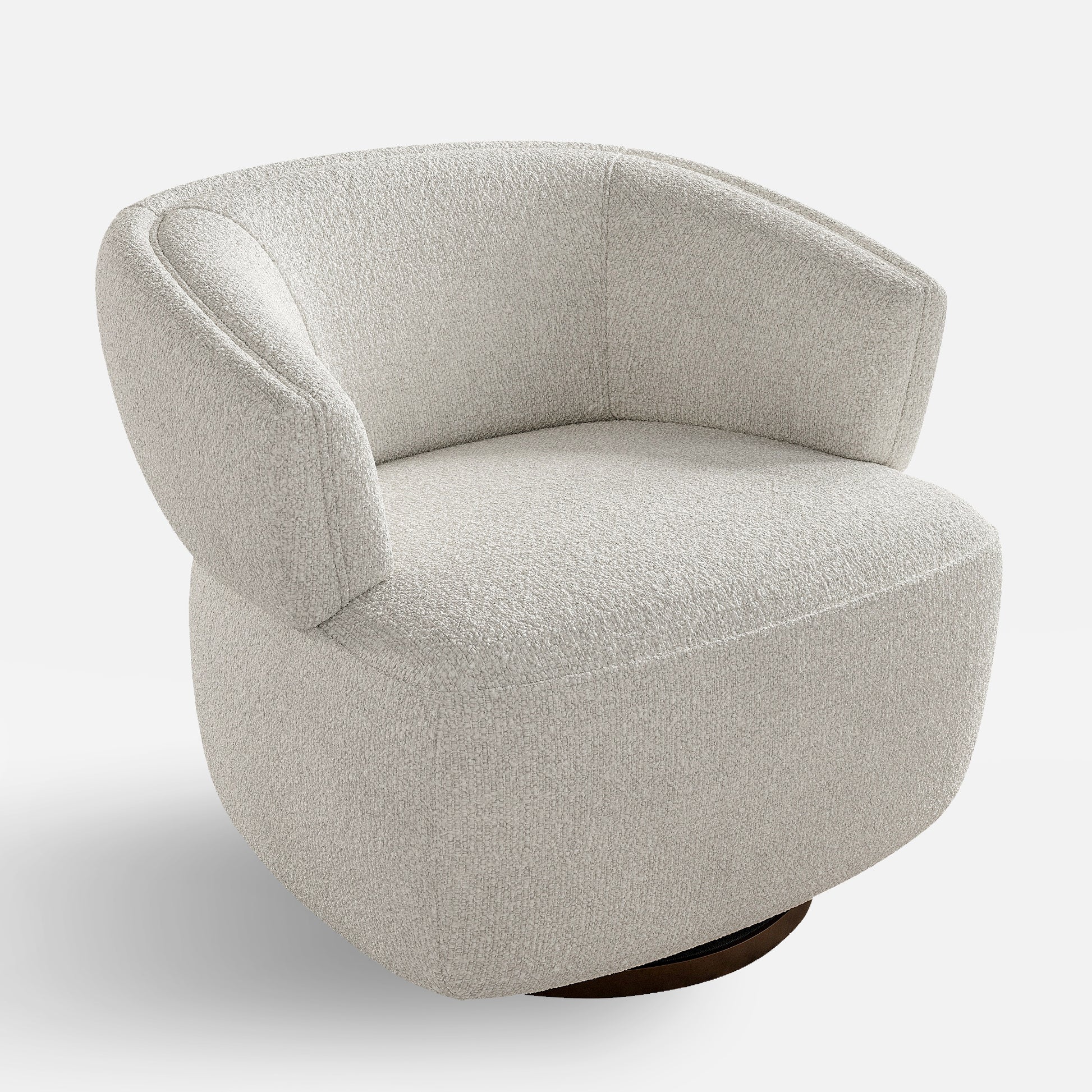 Wivel Barrel Chair, Fully Assembled Accent Lounge Sofa With 360 Degree Base, Oversized Upholstered Reading Chair Beige Beige Fabric