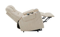 Nairi Power Recliner W Lift, Heating & Massage, Light Gray Leather Aire Lv02995 Light Gray Upholstered