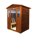 Outdoor Khaya Wood Four Person Far Infrared Sauna Room Natural Wood Metal & Wood