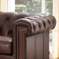 Stanwood Leather Sofa Caramel Down Filling Genuine Leather 3 Seat