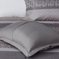 7 Piece Jacquard Comforter Set Grey Taupe King King Grey Taupe Polyester
