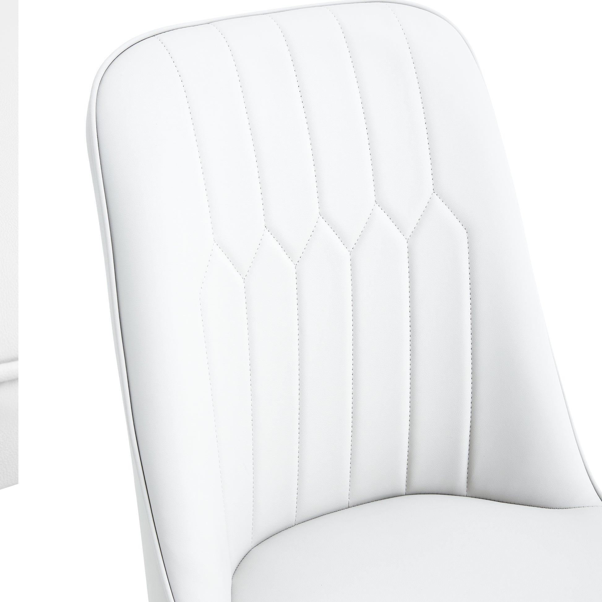 Table And Chair Set.A Morden Table With White Imitation Marble Patterned Stone Burning Tabletop With Golden Metal Legs.Paried With 4 Chairs With Pu Leather Backrest And Black Metal Legs. Black,White Gold Seats 4 Metal,Sintered Stone