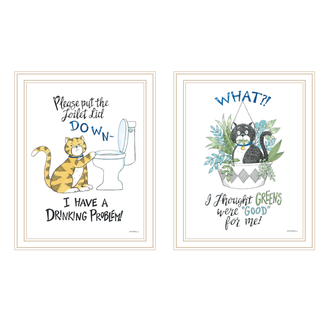 2 Piece Vignette I Have A Drinking Problem Black Framed Wall Art For Living Room, Bedroom Wall Art Print For Home Decor By Deb Strain Multicolor Wood Paper