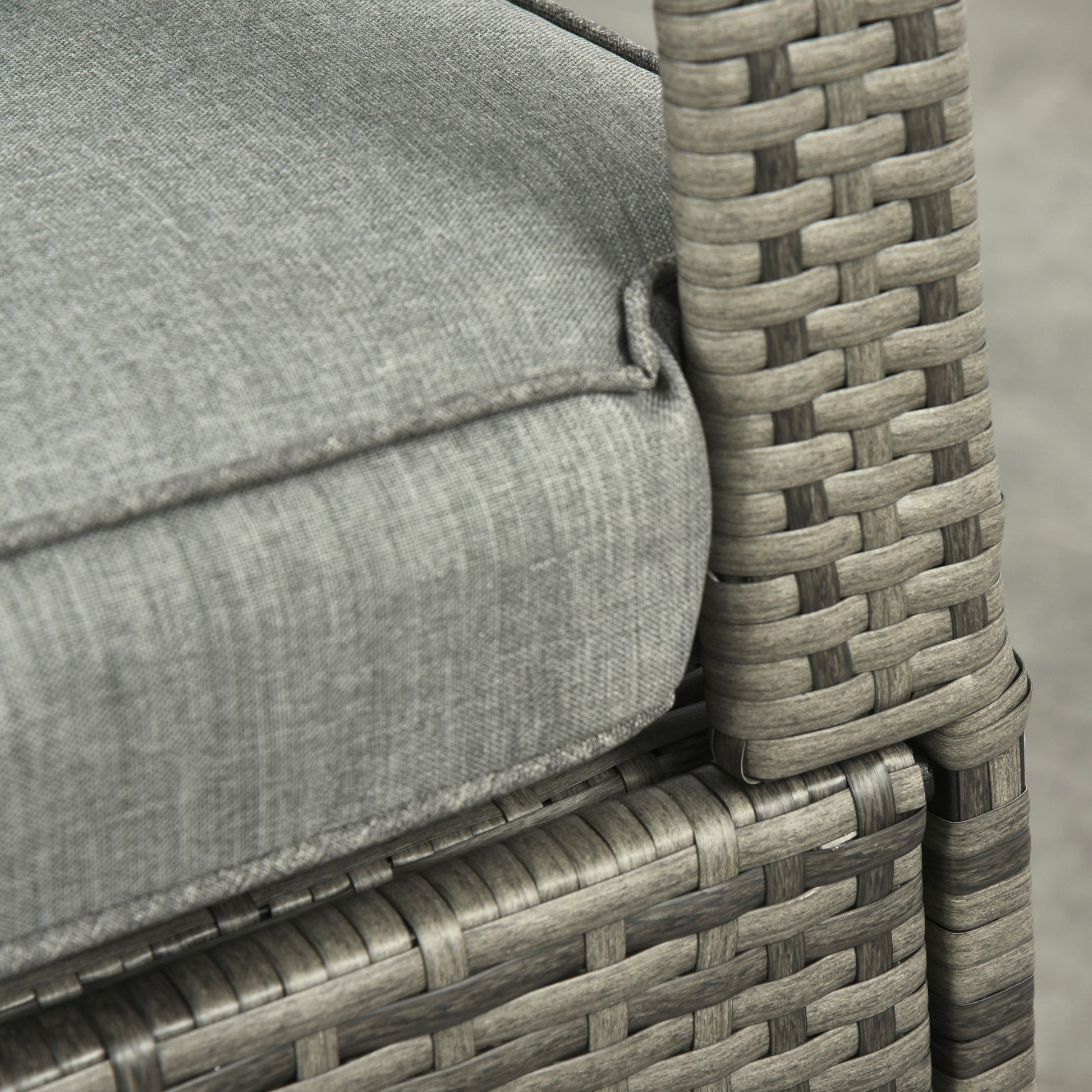 Outsunny Outdoor Rattan Rocking Chair Patio Recliner With Soft Cushions, Adjustable Footrest, Max. 135 Degree Backrest, Pe Wicker, Gray Gray Wicker