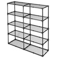 5 Shelf Wire Rack With Cover 2Pack Black Steel