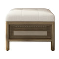 Cane Base Ottoman Dark Walnut Cream 21.5