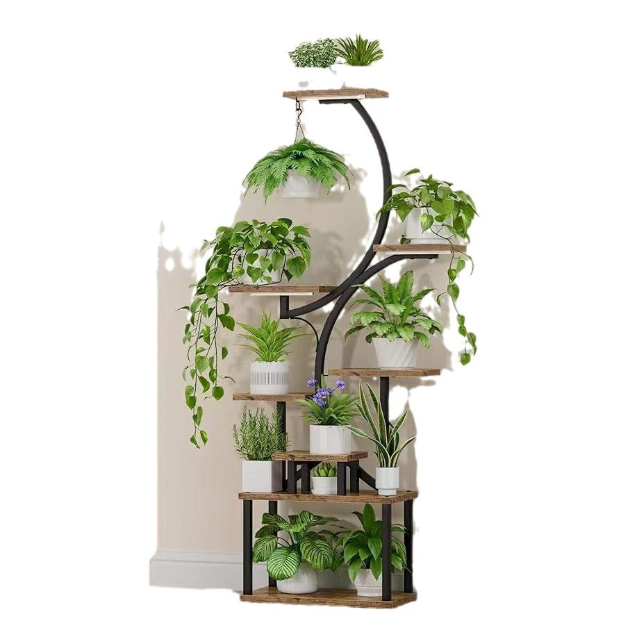 plant stands indoor for multiple plants Plant Stand Indoor With Grow Lights, 8 Tiered Indoor Plant Shelf, 61" Tall Plant Stand For Indoor Plants Multiple, Metal Plant Flower Holder Stand, S