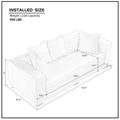 88.97'' Mid Century Modern Upholstered Sofa With 5 Matching Toss Pillows, Including Bottom Frame,Comfy Couches For Living Room, Bedroom, Apartment And Office.White White Corduroy 3 Seat