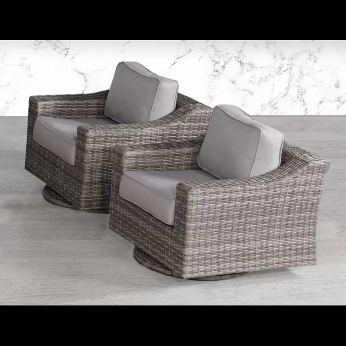 Elegant Fully Assembled Swivel Patio Chair With Luxurious Cushions Perfect For Outdoor Relaxation Grey,Grey Mix Wicker