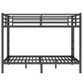 Metal Queen Over Queen Bunk Bed For Teens And Adults,Space Saving Noise Reduced No Box Spring Needed, Black Box Spring Not Required Queen Black Metal