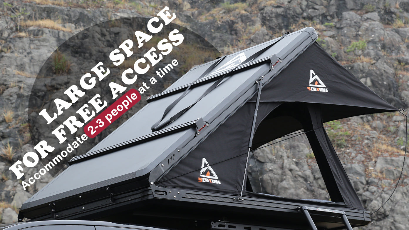 Bedtime Hard Shell Rooftop Tent Honeycomb Aluminum,Hydraulic Support,Three Second Speed Open,Roof Rack,High Rebound Memory Sponge Mattress,Sturdy,Better Ventilation For 2 3 People Car Suv Truck Tent