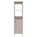 St. Clair Linen Cabinet, Two Interior Shelves, Two Open Shelves, Single Door Grey 4 Bathroom Freestanding Modern Particle Board Engineered Wood