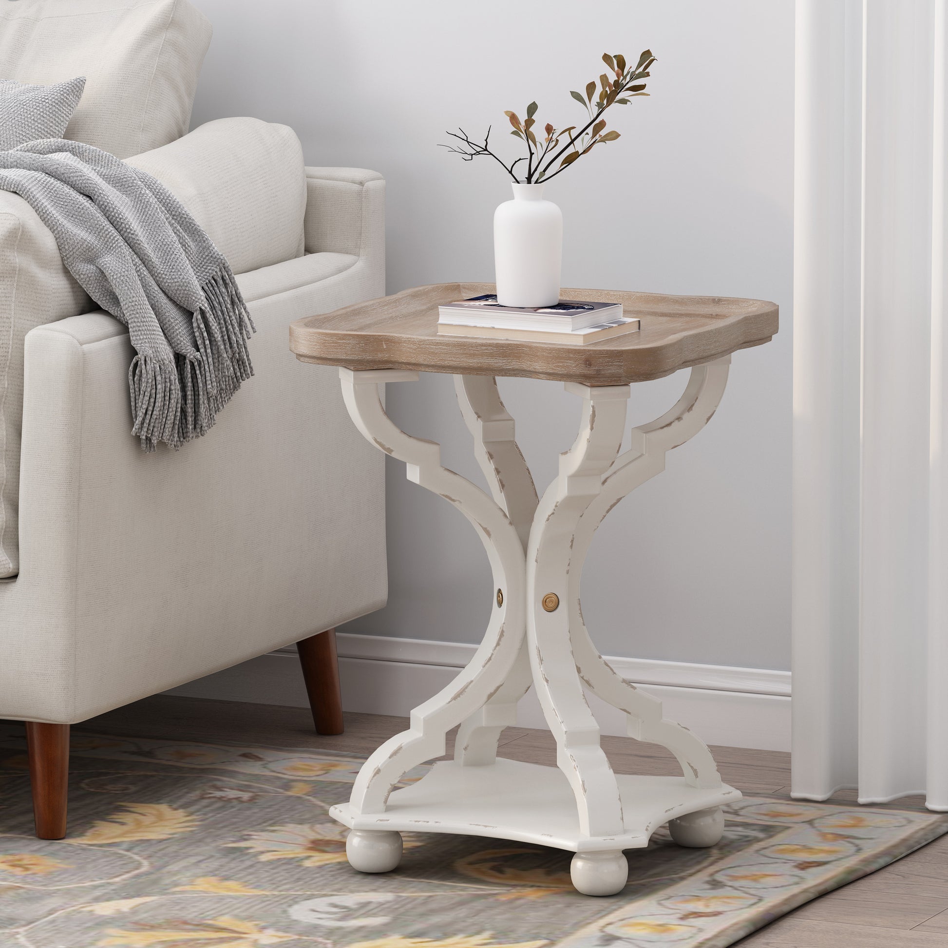 Accent Table Natural White Mdf