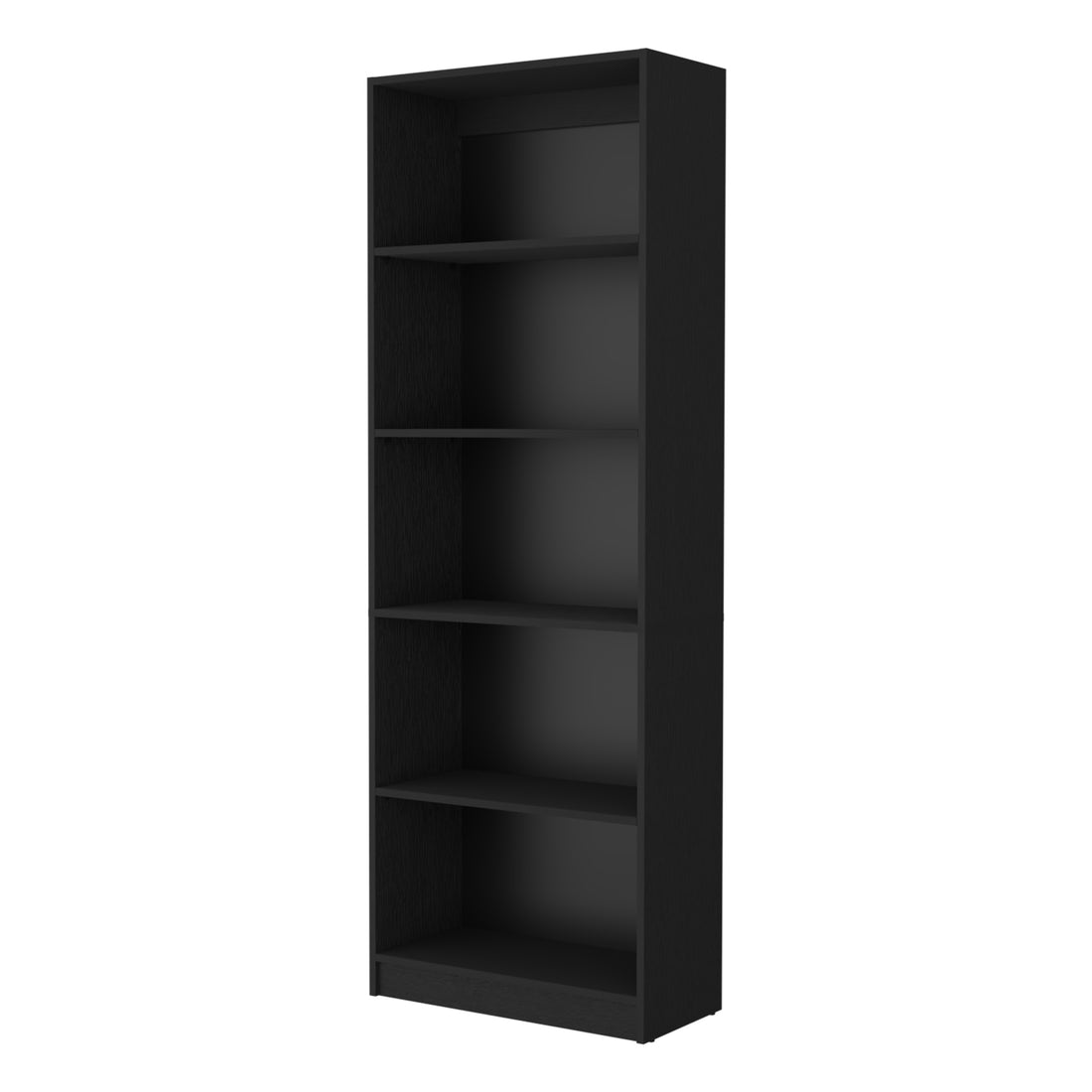 Sutton 4 Shelves Bookcase With Modern Storage Shelves Black Particle Board Engineered Wood