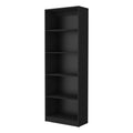 Sutton 4 Shelves Bookcase With Modern Storage Shelves Black Particle Board Engineered Wood