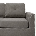 2 Pcs Sectional In Ash Black Dark Gray Fabric 4 Seat