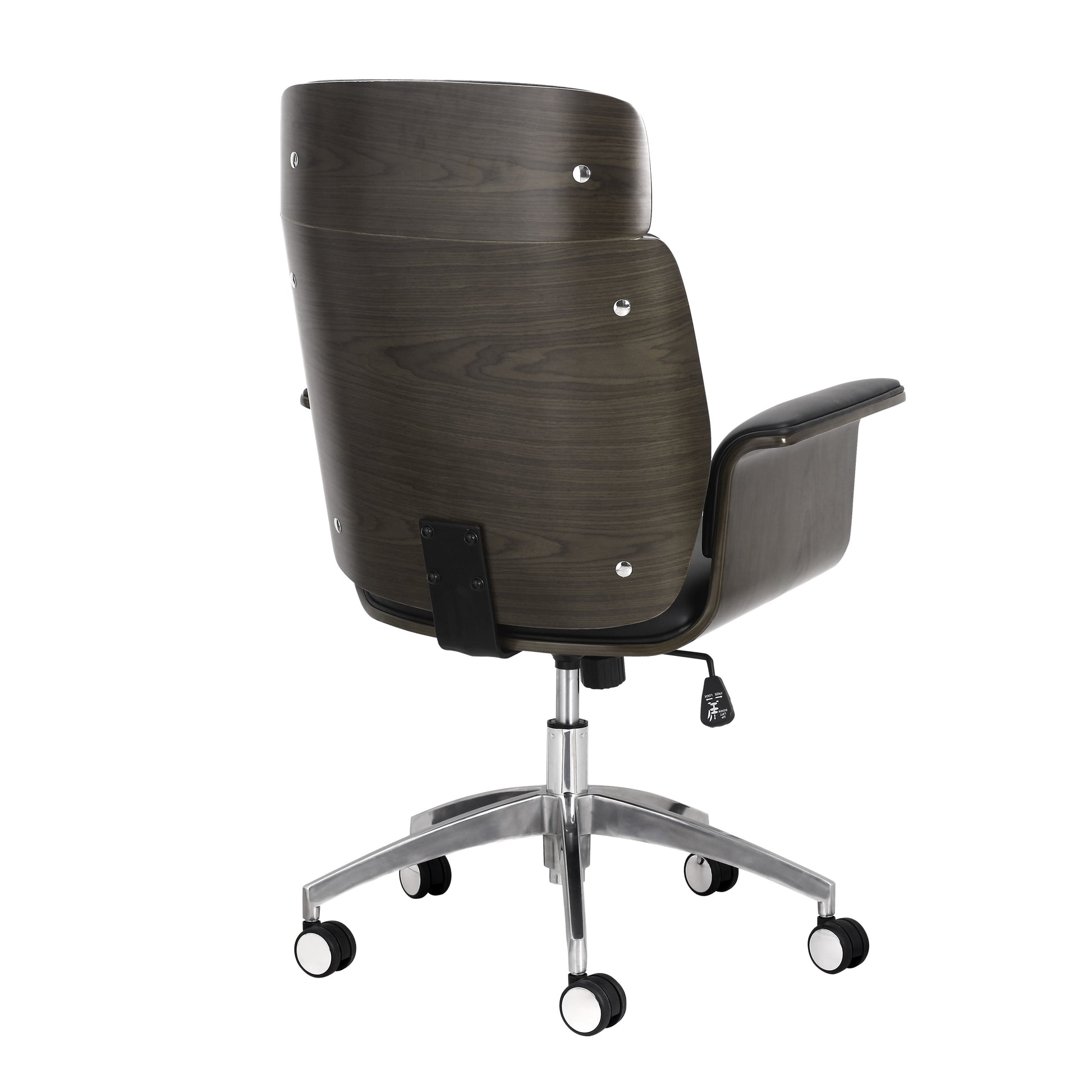 Office Arm Chair Black Grey Pu