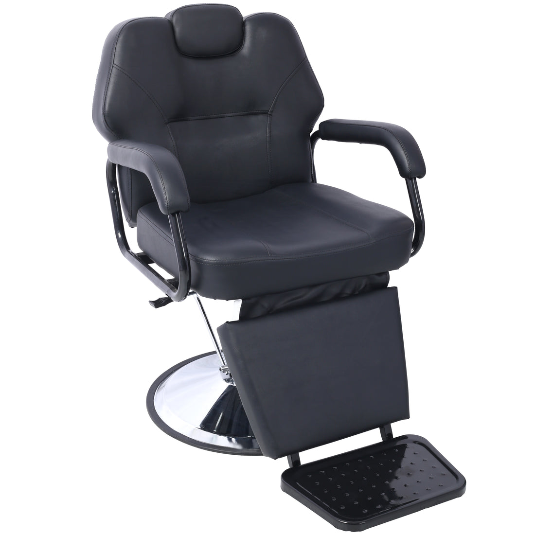 Artist Hand Hair Stylist All Purpose Barber Chair For Barbershop Salon Chair,Heavy Duty Hydraulic Barber Chair Spa Furniture Shampoo Reclining Extra Wider Seat Beauty Hair Salon Equipment,Black Black Pu