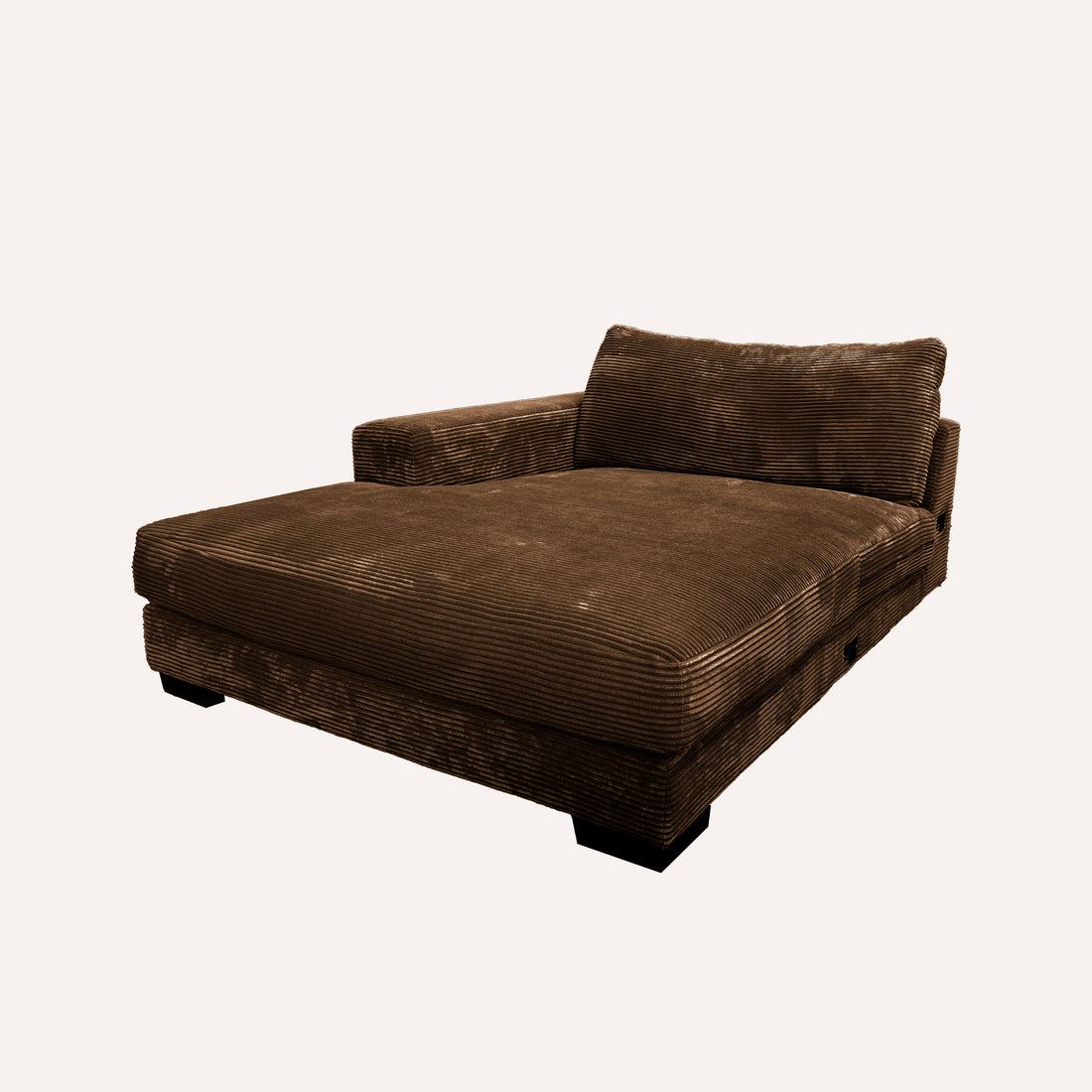 Bella Brown Corduroy Left Facing 2 Piece Sectional Brown Wood Corduroy 2 Seat