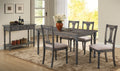 Weathered Grey Dining Table With Turned Leg Grey Seats 6 Dining Room Rustic Rectangular Mdf