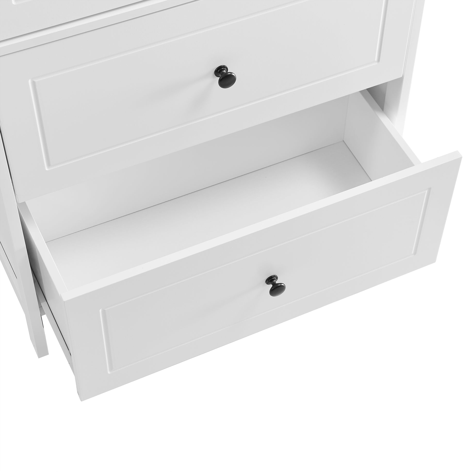 Bathroom Storage Cabinet, Cabinet With Two Doors And Drawers, Adjustable Shelf, Mdf Board, White White Mdf