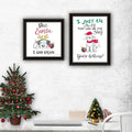 2 Piece Vignette Dear Santa, I Can Explain Black Framed Wall Art For Living Room, Bedroom Wall Art Print For Home Decor By Deb Strain Multicolor Wood Paper