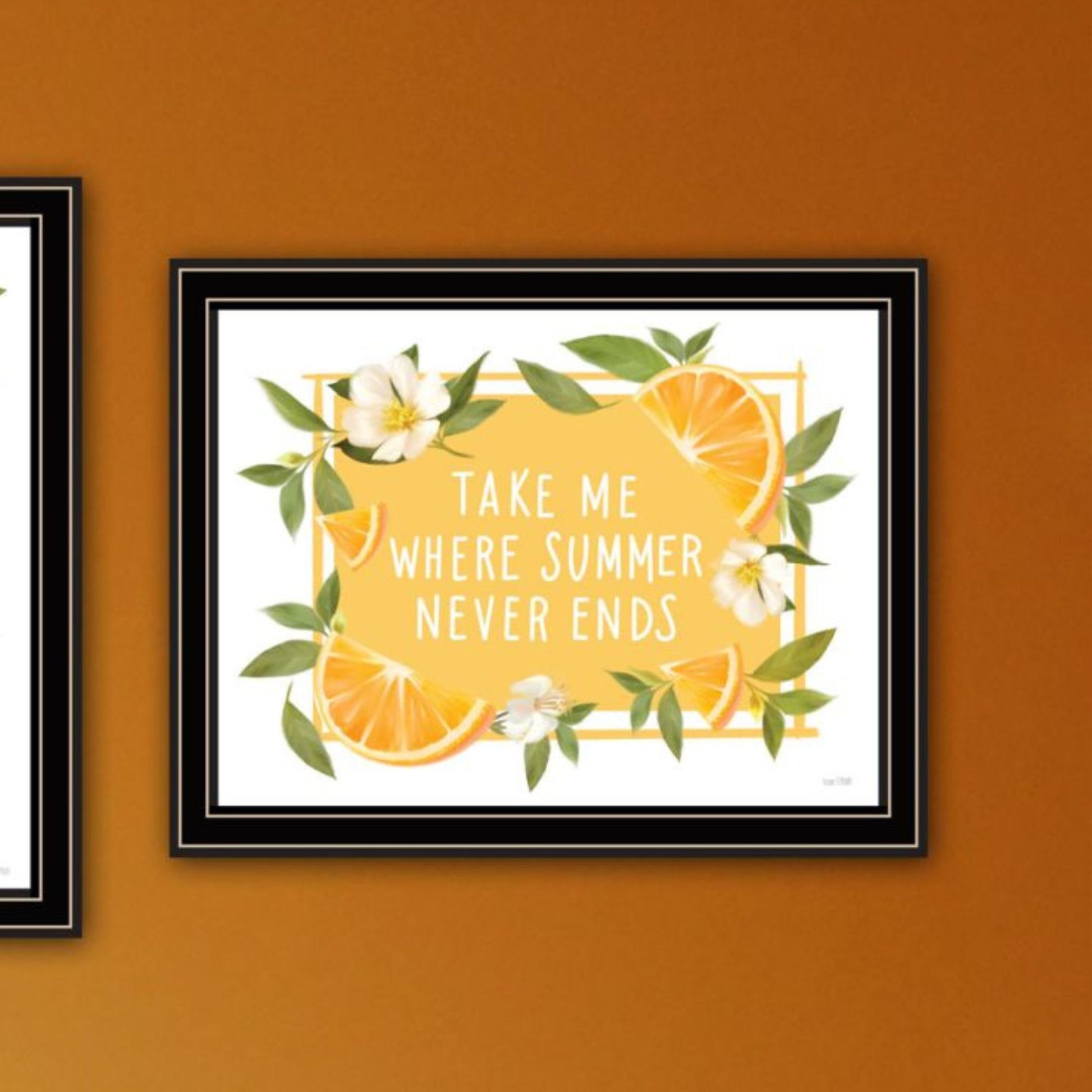 "Take Me Where Summer Never Ends So I Can Always Smell Orange Blossoms " Framed Wall Art For Living Room, Wall Art Print For Home Decor, Bedroom Wall Art By House Fenway Multicolor Wood Paper