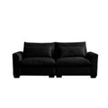 Modern Sofa 2 Seater Corduroy Fabric Sofa With Armrests For Apartment Living Room, Black Black Corduroy 2 Seat